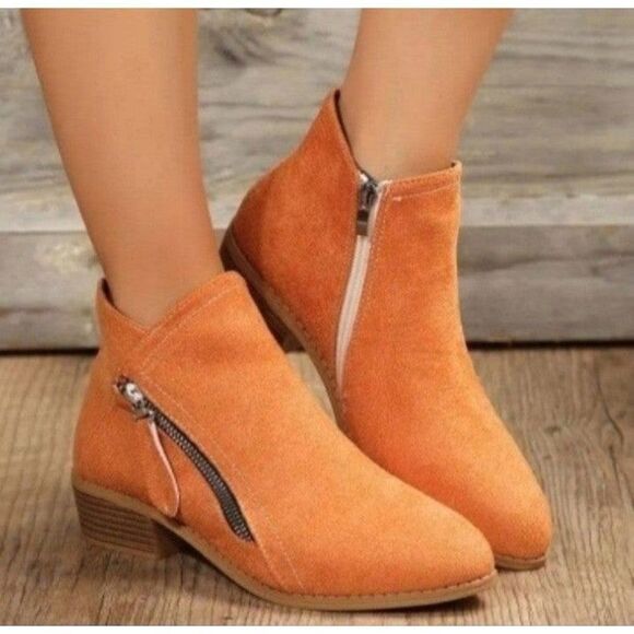 Ladies block heel ankle boots sz 11.5 - Picture 1 of 7